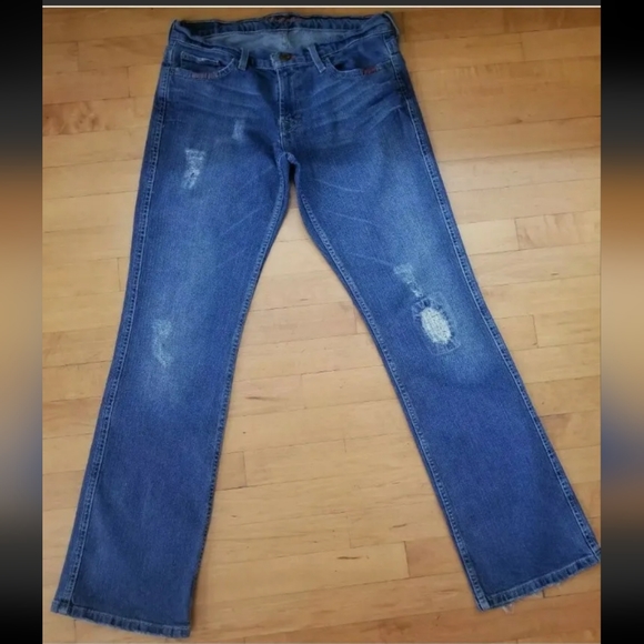 American Eagle Women's Jeans Size 8 Boot Cut Distressed Stretch Blue - Picture 5 of 11